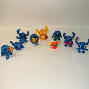 Disney Stitch Mini Figure Lot of 9 Just Play Funko Mystery Mini 2" Glitter Rare